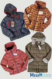 Микс брендовых курток, сток оптом: Tommy Hilfiger, Nike, Jack&Jones, Canadian Peak, Calvin Klein, Guess