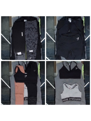 Микс спортивной одежды GYMSHARK с тегами