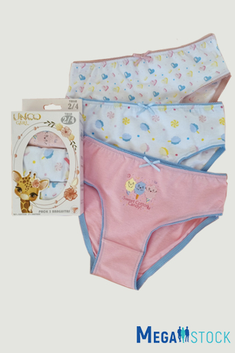 Unco Underwear трусы для девочек (упаковка, 3 шт.) оптом